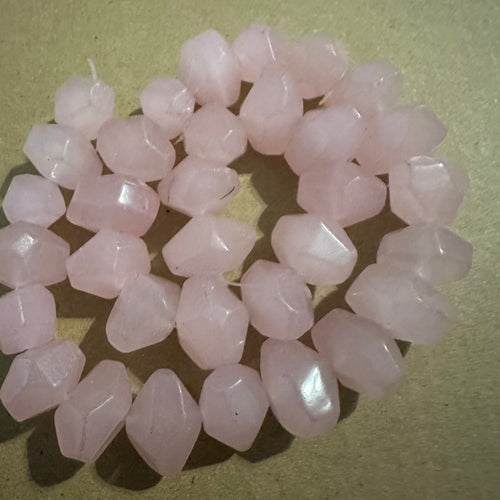 Pink nugget beads