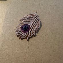 Load image into Gallery viewer, Rose gold feather pave charm.
