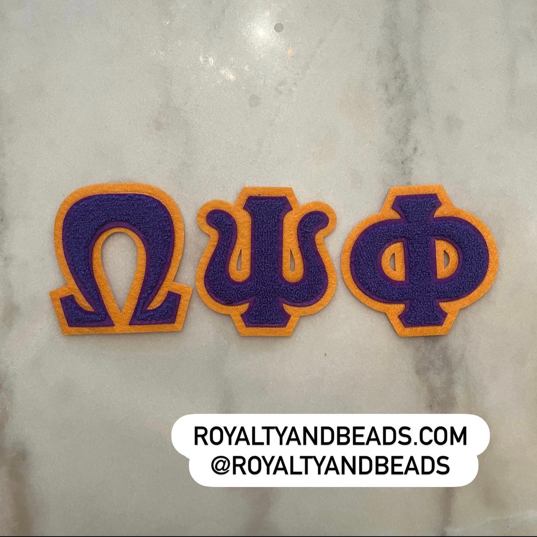 Omega Psi Phi letter patches