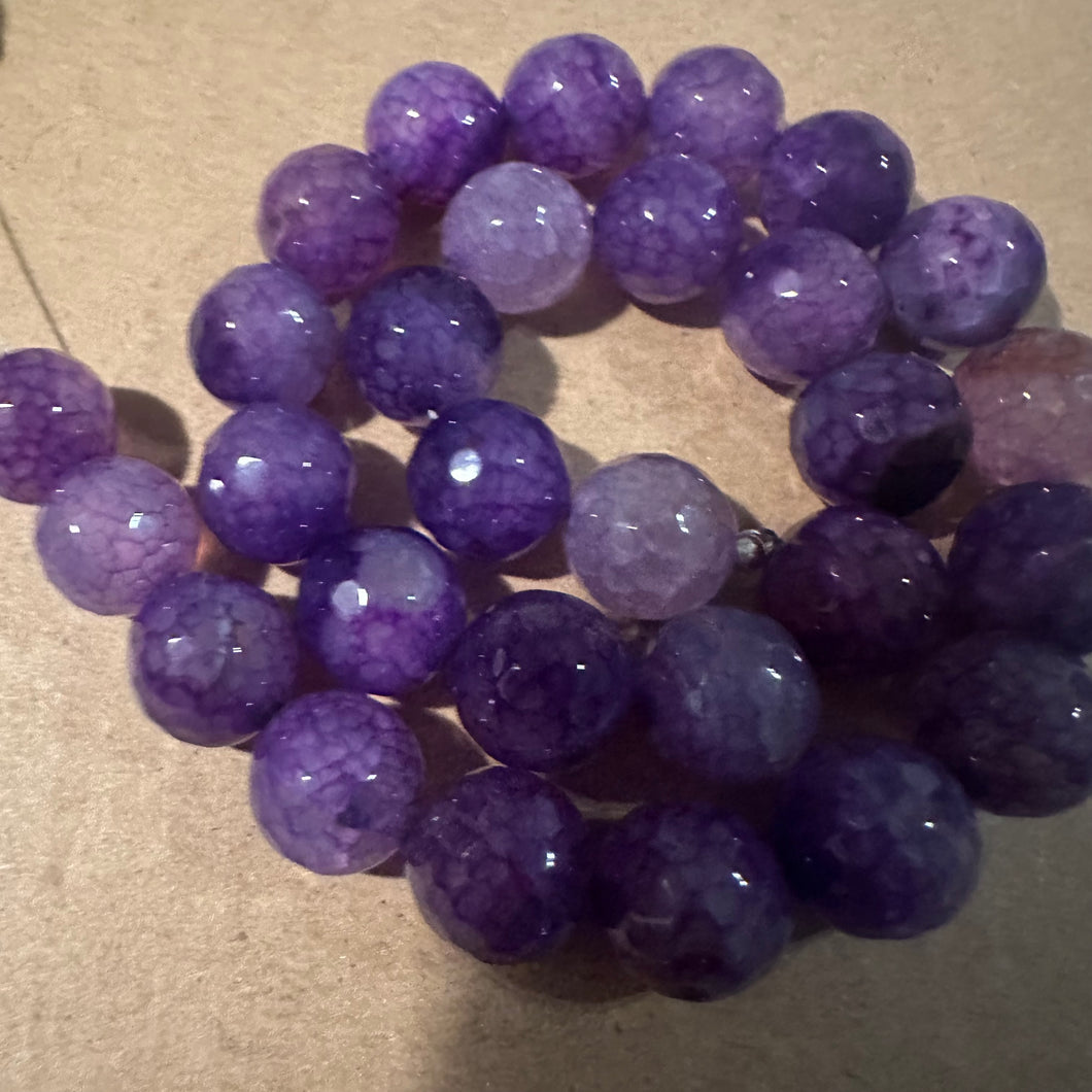 Dark Purple agate beads 12mm