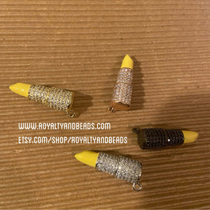 Yellow Pave Lipstick charms.