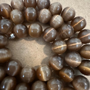 Brown cats eye beads 8mm