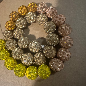 Yellow rhinestone beads
