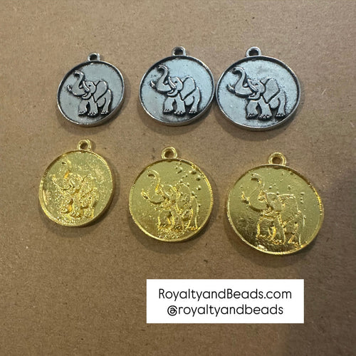 3 Circle elephant charms.