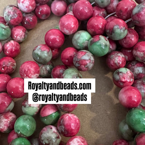 Pink and green beads