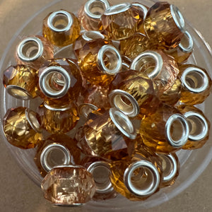 10 goldish big hole beads