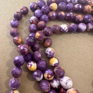 Purple and yellow beads 8mm