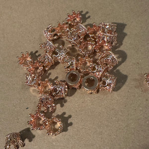 Rose gold crown pave charm