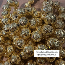 Load image into Gallery viewer, Gold rocks beads 12mm