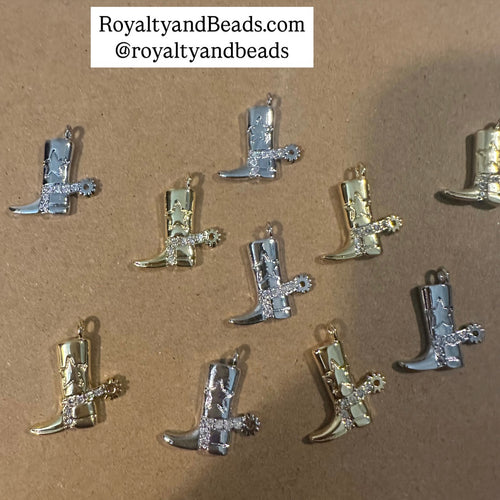 Pave cowboy boot charms