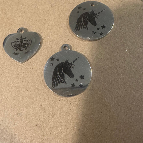 3 unicorn charms