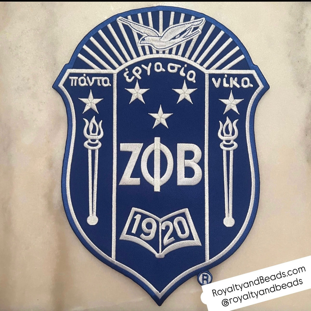Blue Zeta Phi Beta patch. (BIG)