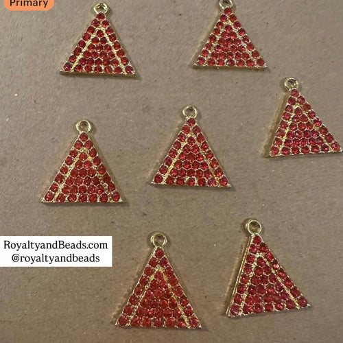 Rhinestone pyramid charms