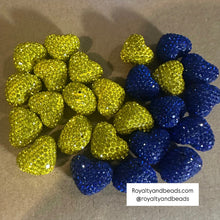 Load image into Gallery viewer, Blue or yellow pave heart charm