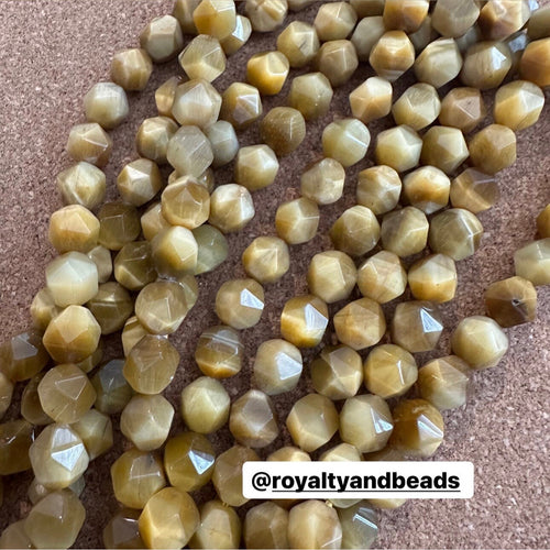Faceted yellow tigers eye beads