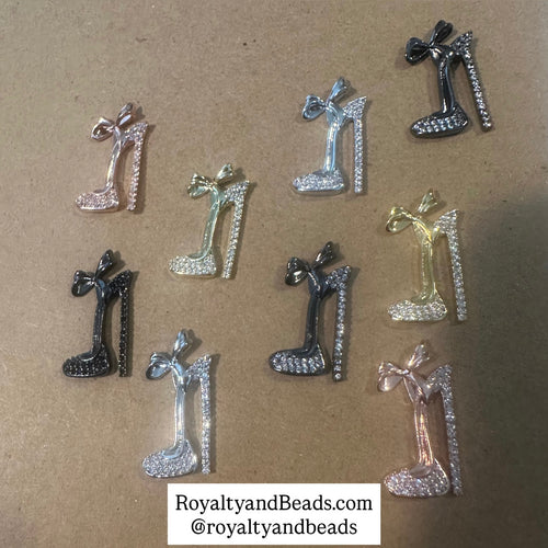 Pave heel charms