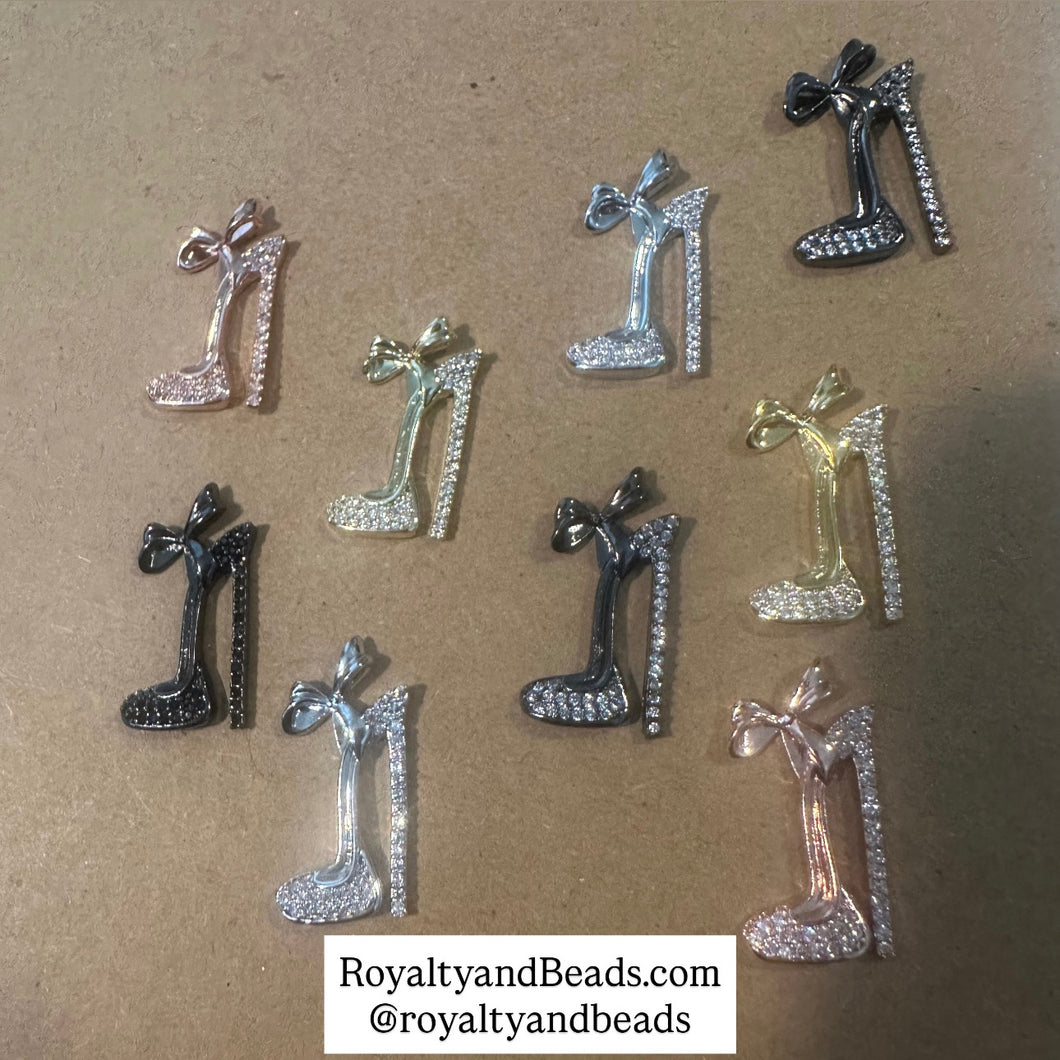 Pave heel charms