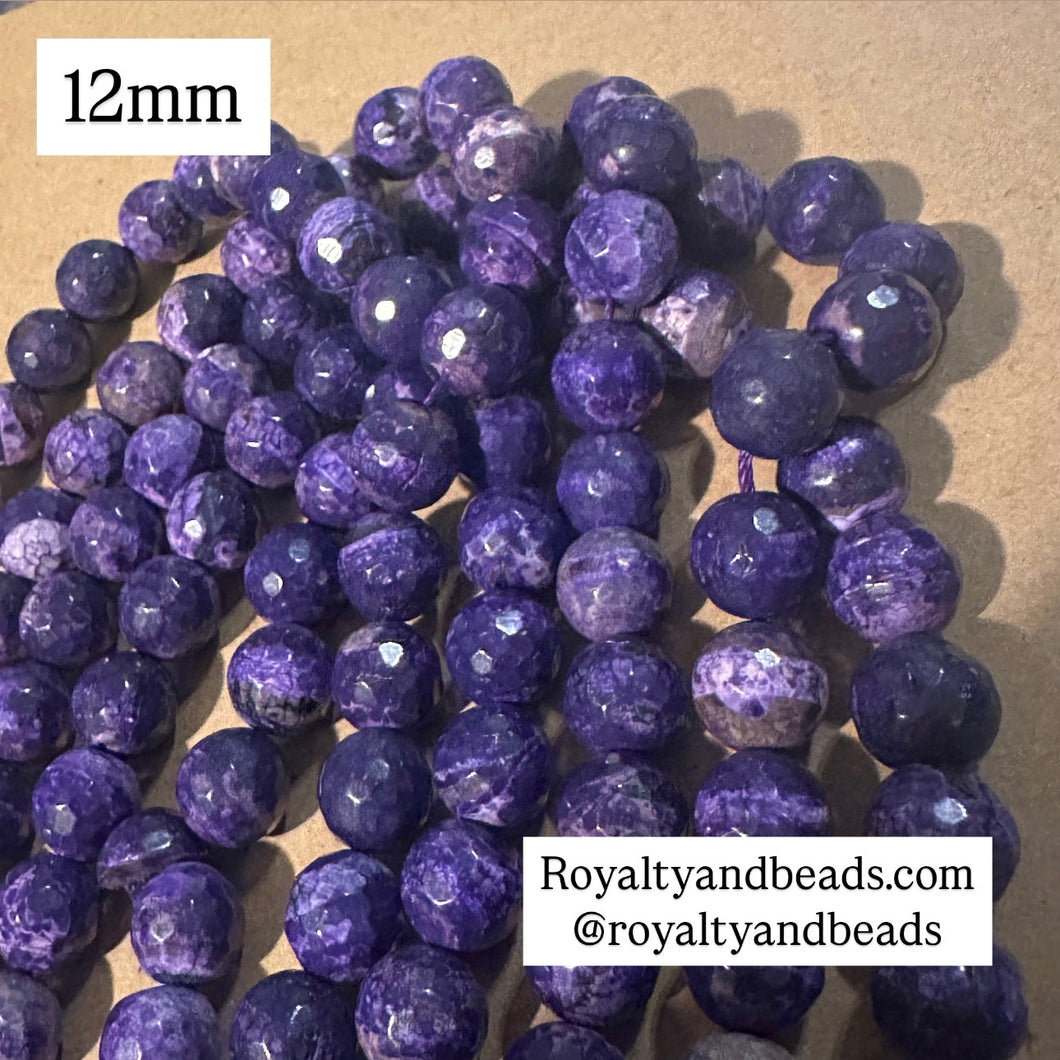 Purple agate beads 12mm