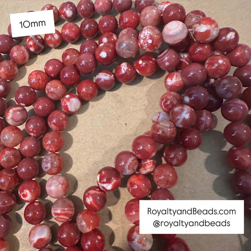 Red and white beads.
