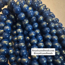 Load image into Gallery viewer, Blue and gold beads 10mm