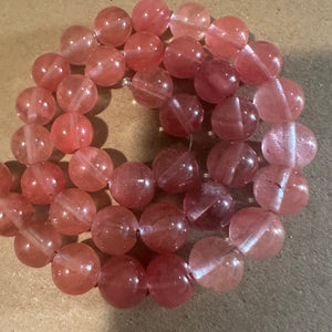 Pink rose quartz beads