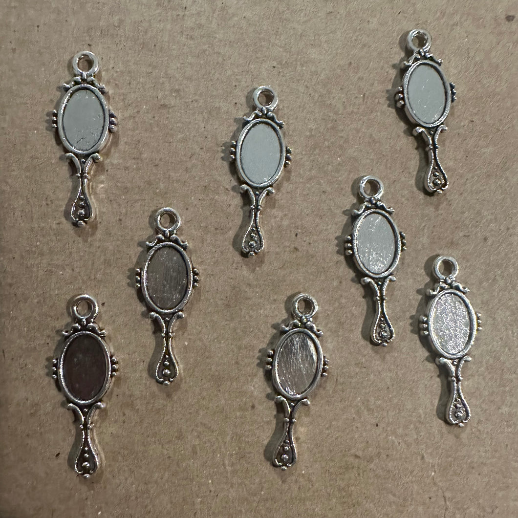 8 silver mirror charms