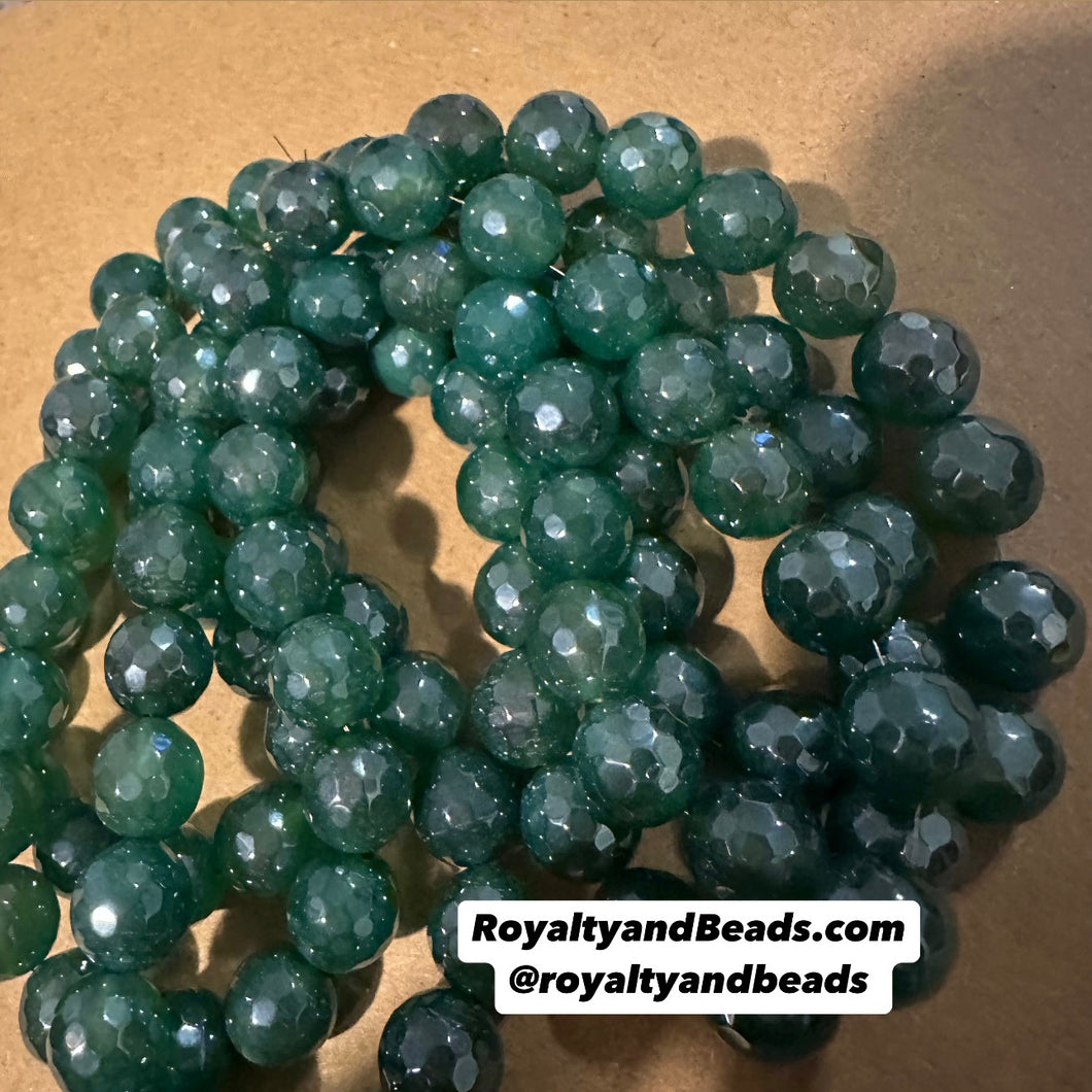 Green agate beads