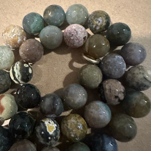 Green camo agate beads