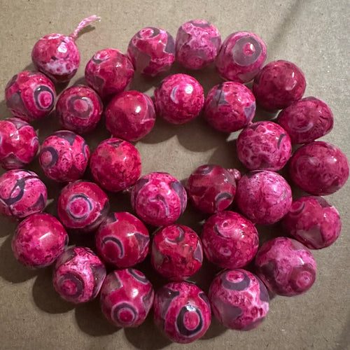 Pink agate beads 12mm