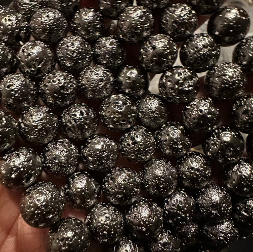 Black rocks beads 10mm.