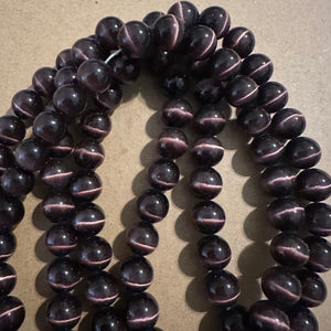 Purple cats eye beads 12mm