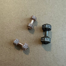 Load image into Gallery viewer, 3 pave weight bar charms