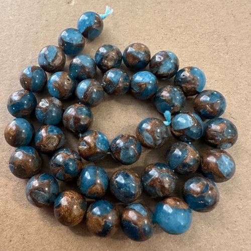 Light blue and gold beads.
