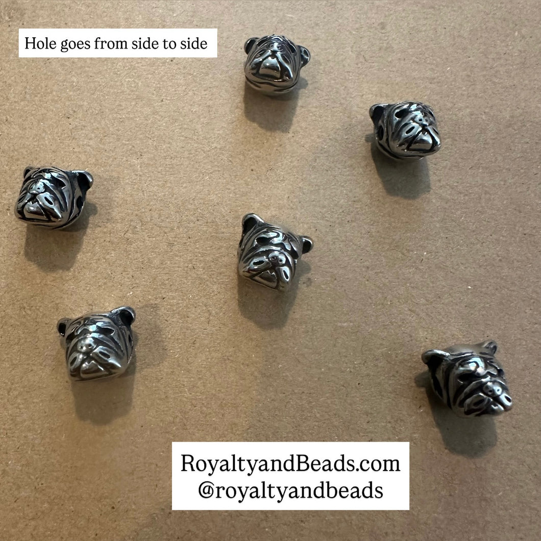 New silver Bull dog charms.