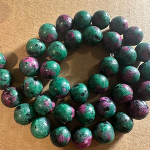 Green and pink beads