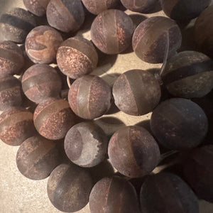 Brown stripe agate beads 12mm