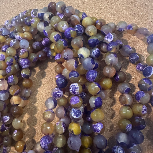 Purple and yellow beads 10mm.
