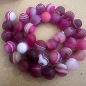 Pink agate beads