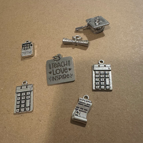 7 teacher charms (silver)