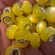 Load image into Gallery viewer, 10 yellow big hole beads.
