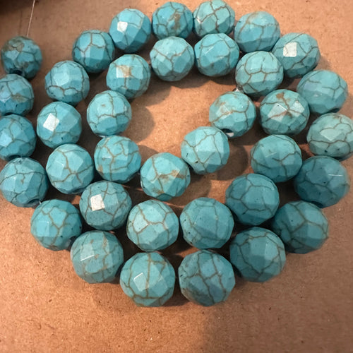 Blue faceted beads