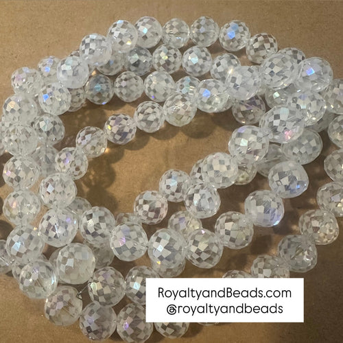Clear electroplated beads 12mm