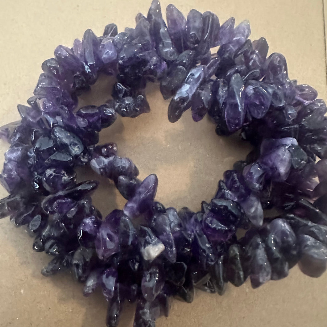Amethyst rock beads 10mm