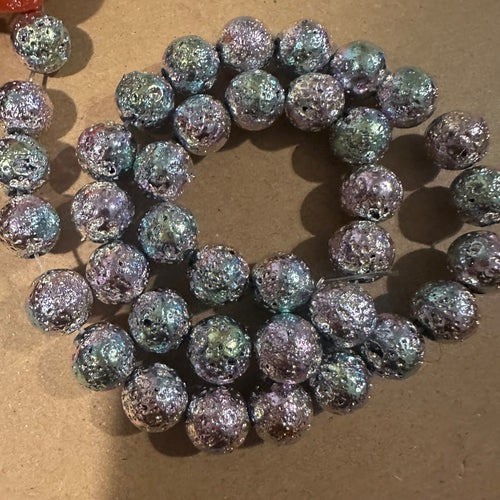 Pretty silver rock beads