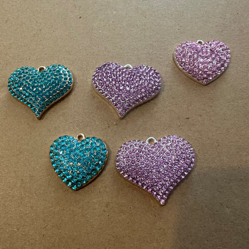 5 heart charms