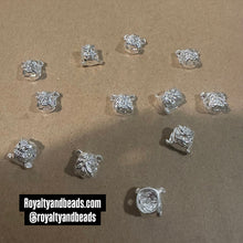 Load image into Gallery viewer, Silver Bull dog head charms.