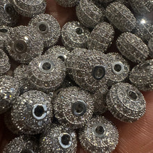 Load image into Gallery viewer, 3 pave bling 8mm spacers (silver)