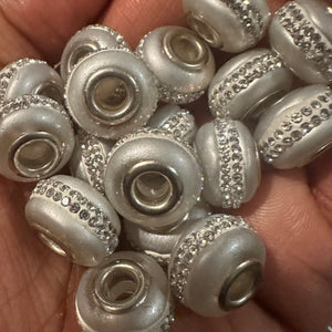 White pearl big hole beads.