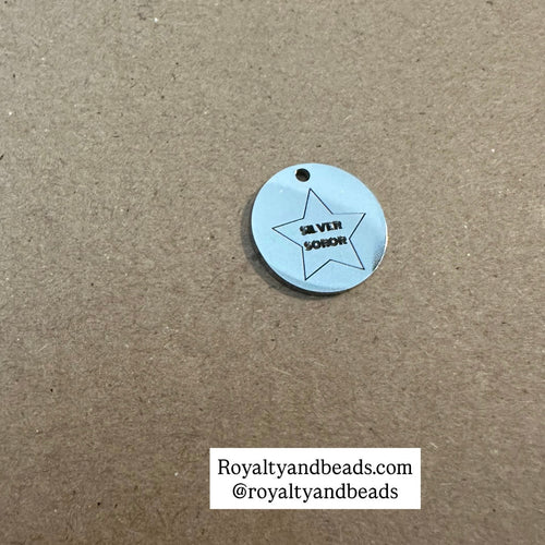 Silver soror charm. SS