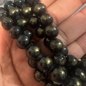 Black and gold beads